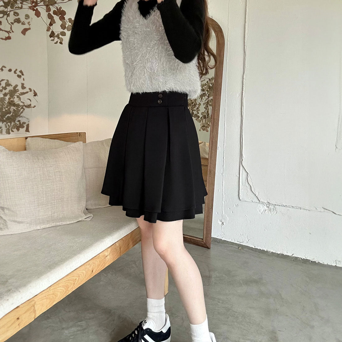 ラウアー LAUIR ハイウエストデザインスカパン