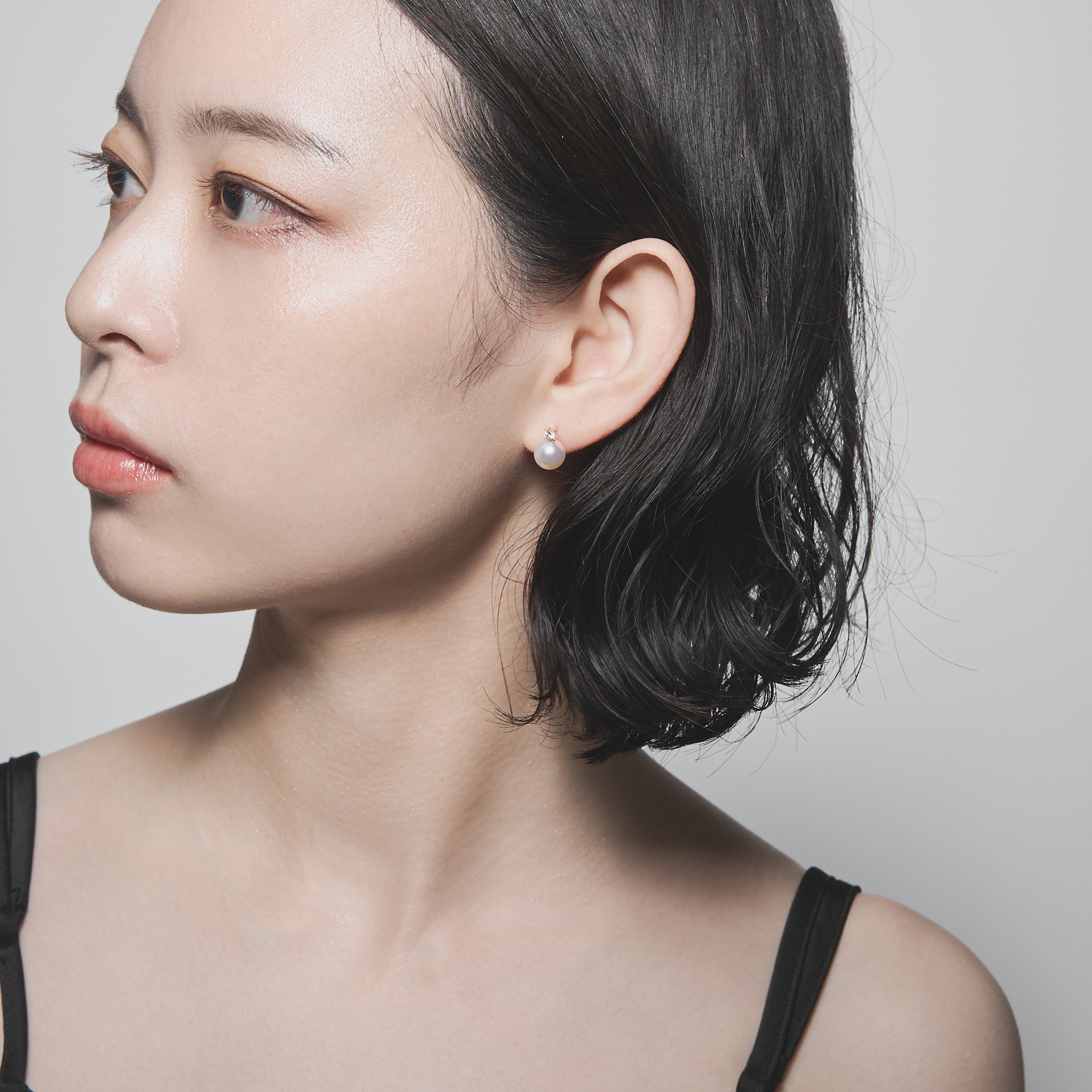 エルアンドコー L&Co. K10アコヤパール ダイヤモンドピアス 計0.16ct （イエローゴールド） イエローゴールド