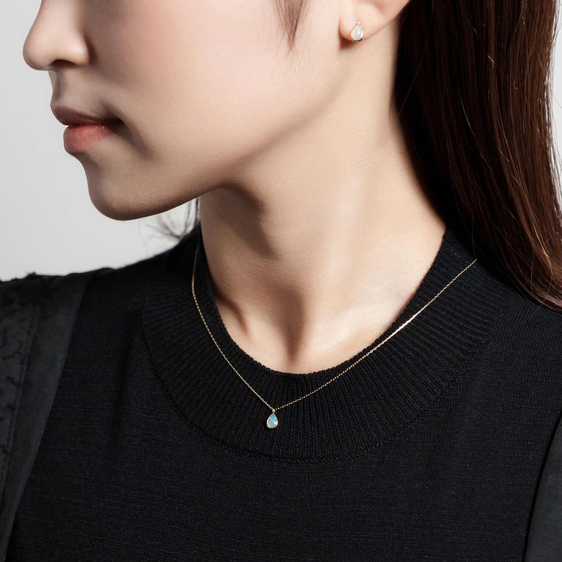 エルアンドコー L&Co. K10オパールネックレス （イエローゴールド） イエローゴールド