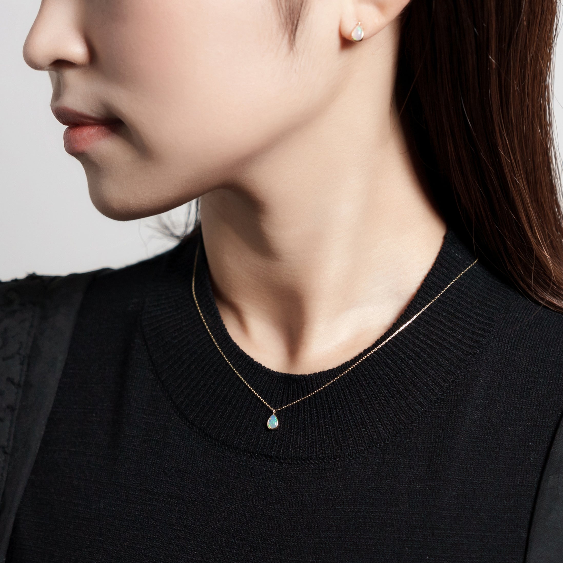 エルアンドコー L&Co. K10オパールネックレス （イエローゴールド） イエローゴールド