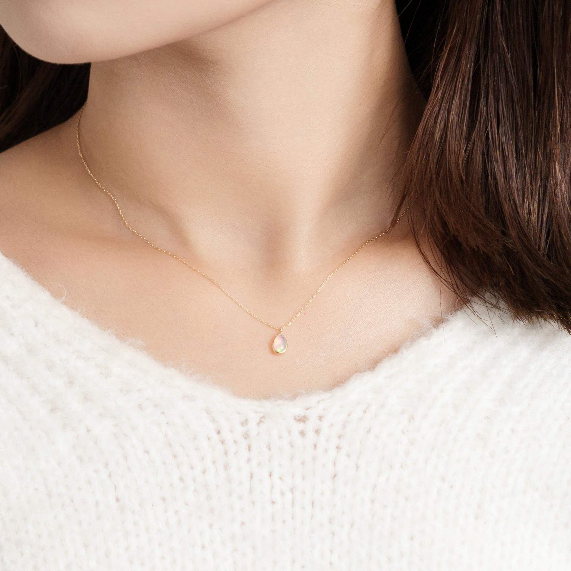 エルアンドコー L&Co. K10オパールネックレス （イエローゴールド） イエローゴールド