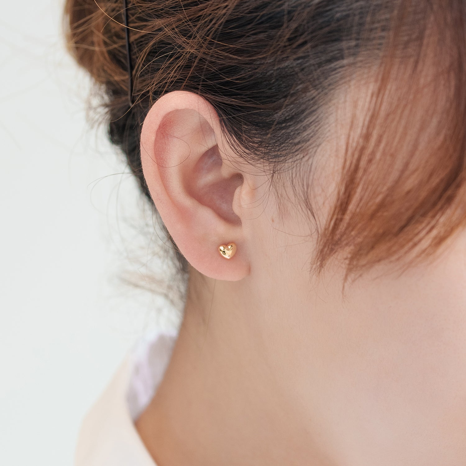 エルアンドコー L&Co. K18ハートピアス(大)約5㎜ （イエローゴールド） イエローゴールド