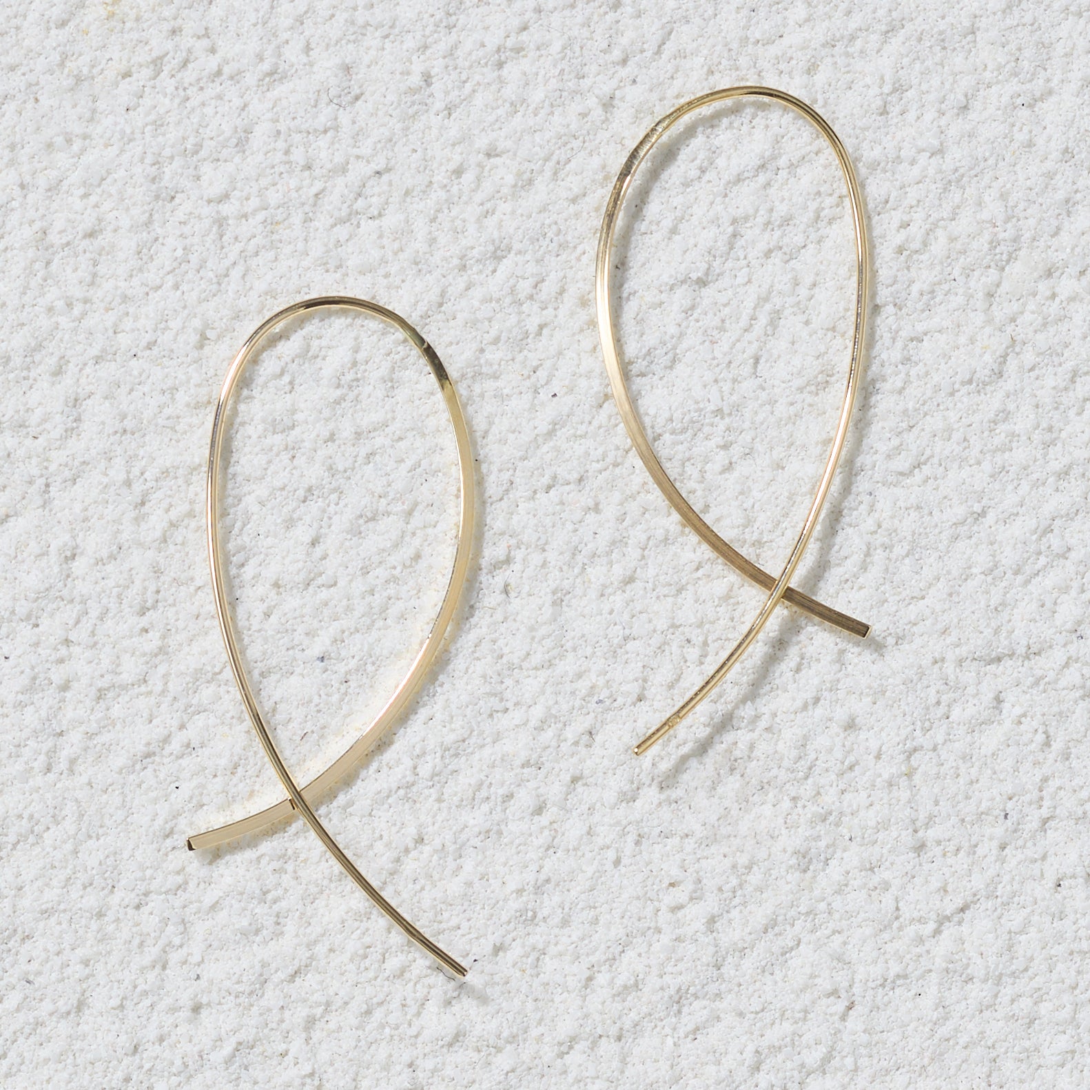 エルアンドコー L&Co. K10 フープ マーキス ピアス（フラット：側面） （イエローゴールド） イエローゴールド
