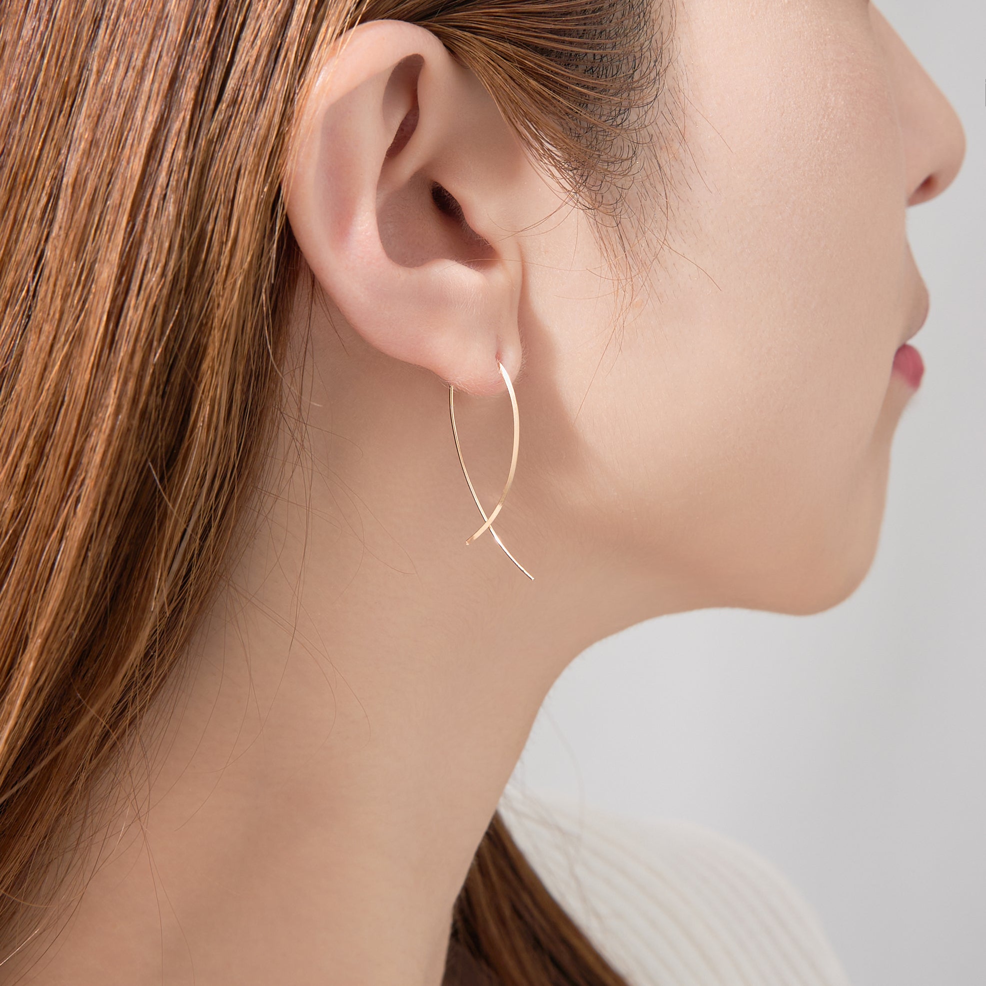 エルアンドコー L&Co. K10 フープ マーキス ピアス（フラット：側面） （イエローゴールド） イエローゴールド