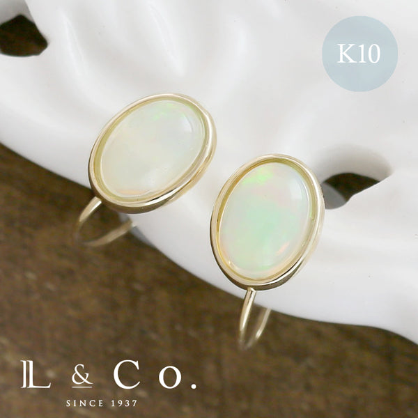 エルアンドコー L&Co. K10オパールイヤリング(オーバル) （イエローゴールド） イエローゴールド