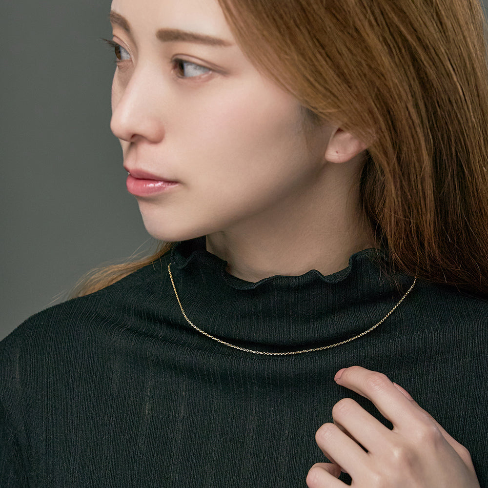 エルアンドコー L&Co. SV925小豆チェーン 40㎝ （イエローゴールド） イエローゴールド