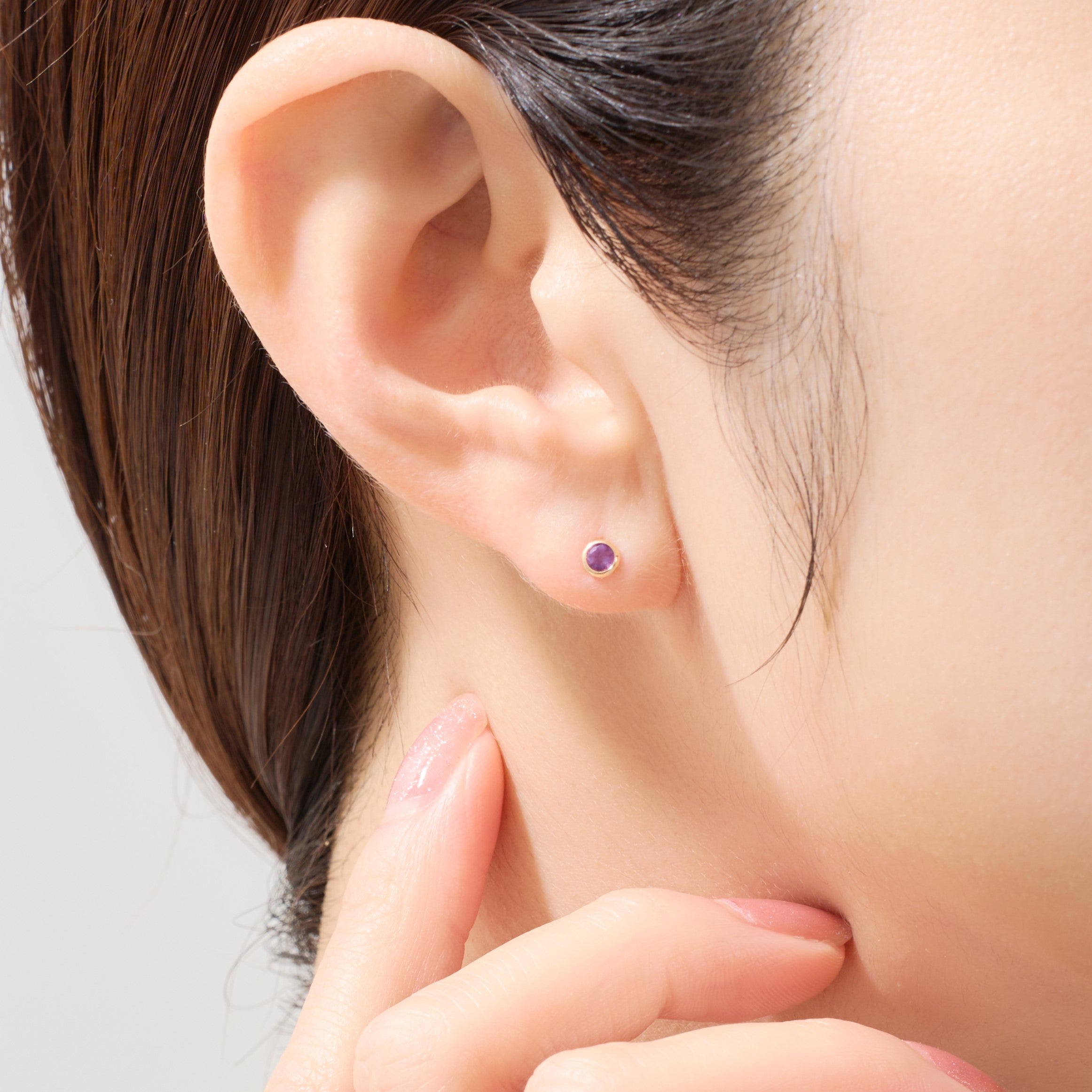エルアンドコー L&Co. K10誕生石ピアス【2月アメジスト】 （イエローゴールド） イエローゴールド