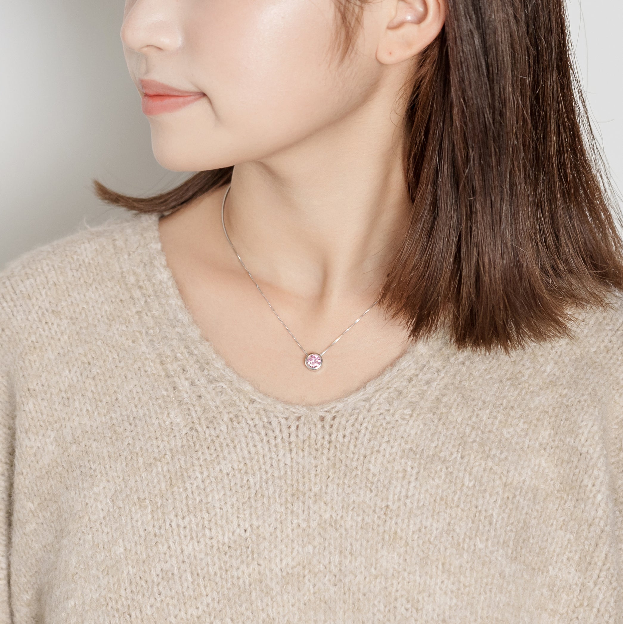 エルアンドコー L&Co. SV925キュービックネックレス （ピンク） ピンク