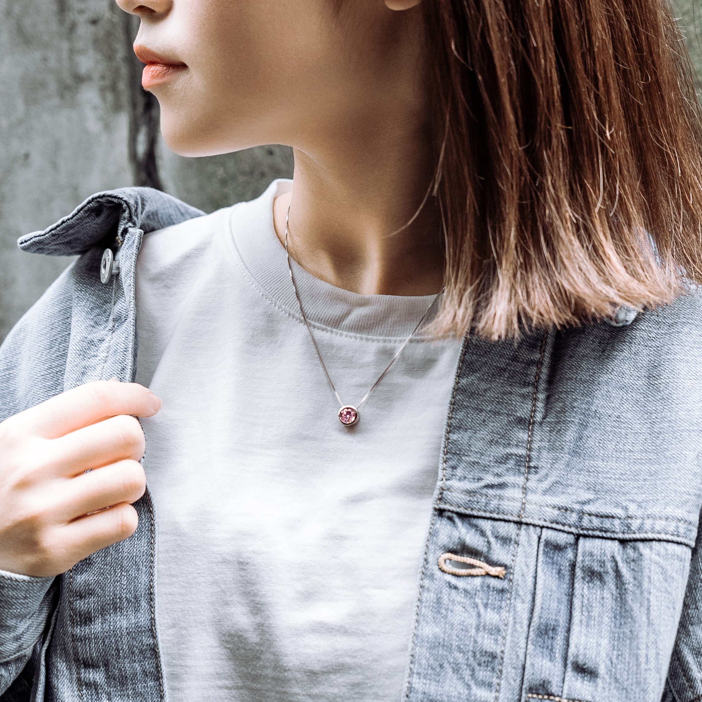 エルアンドコー L&Co. SV925キュービックネックレス （シルバー/ピンク） シルバー/ピンク