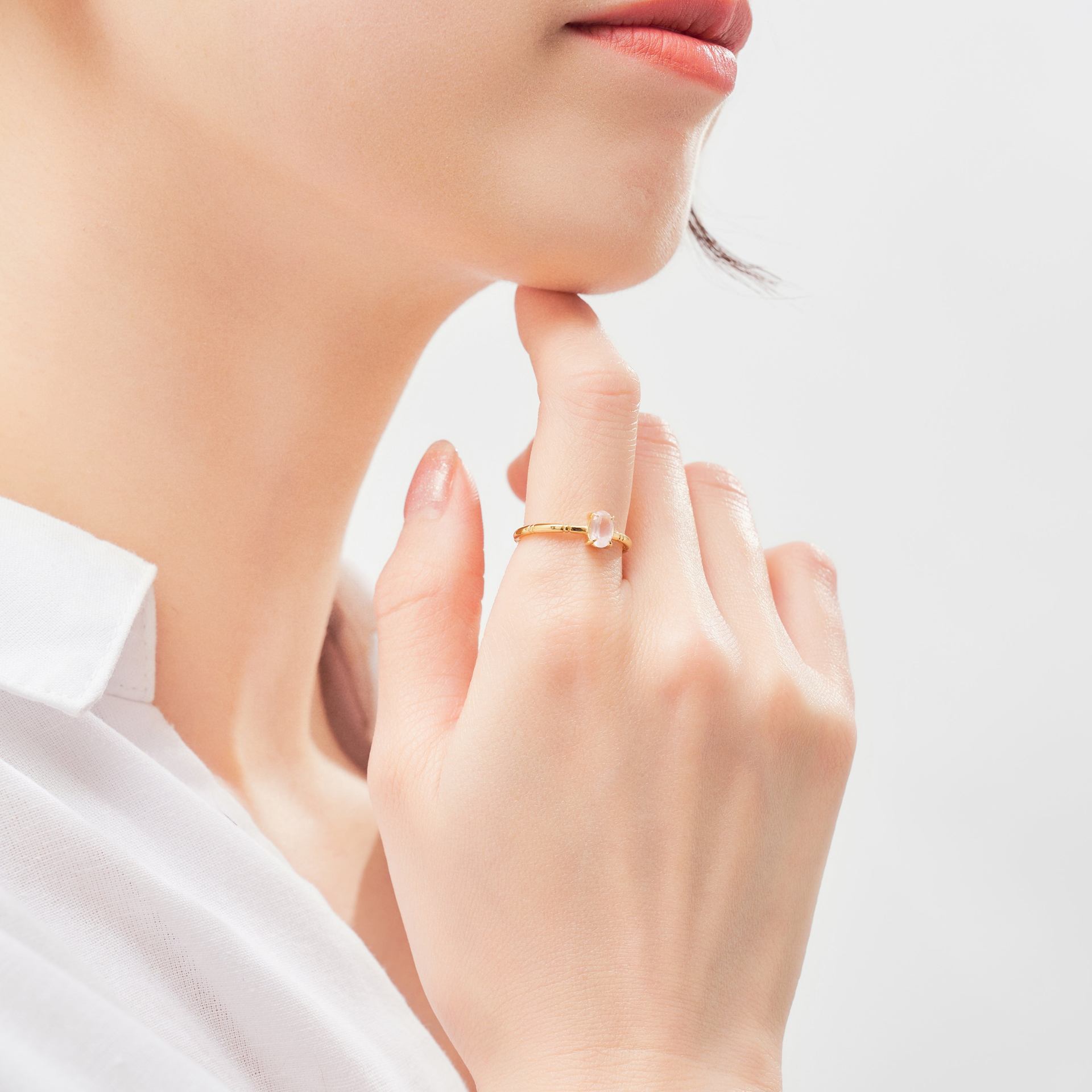 エルアンドコー L&Co. SV925 色石リング(ローズクォーツ) （ゴールド） ゴールド