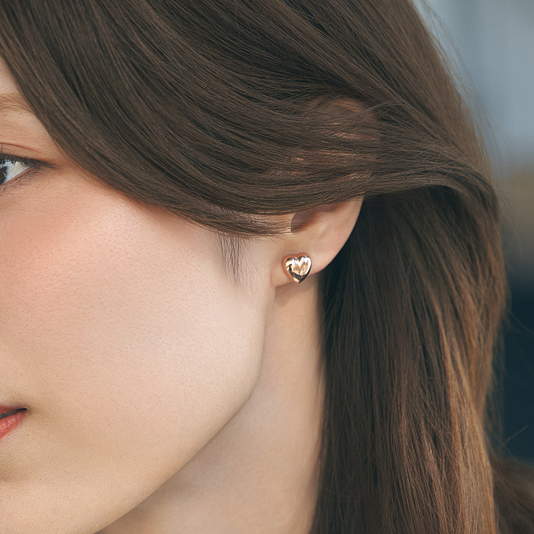 エルアンドコー L&Co. K10PG/SV925 ハートピアス （ピンク） ピンク