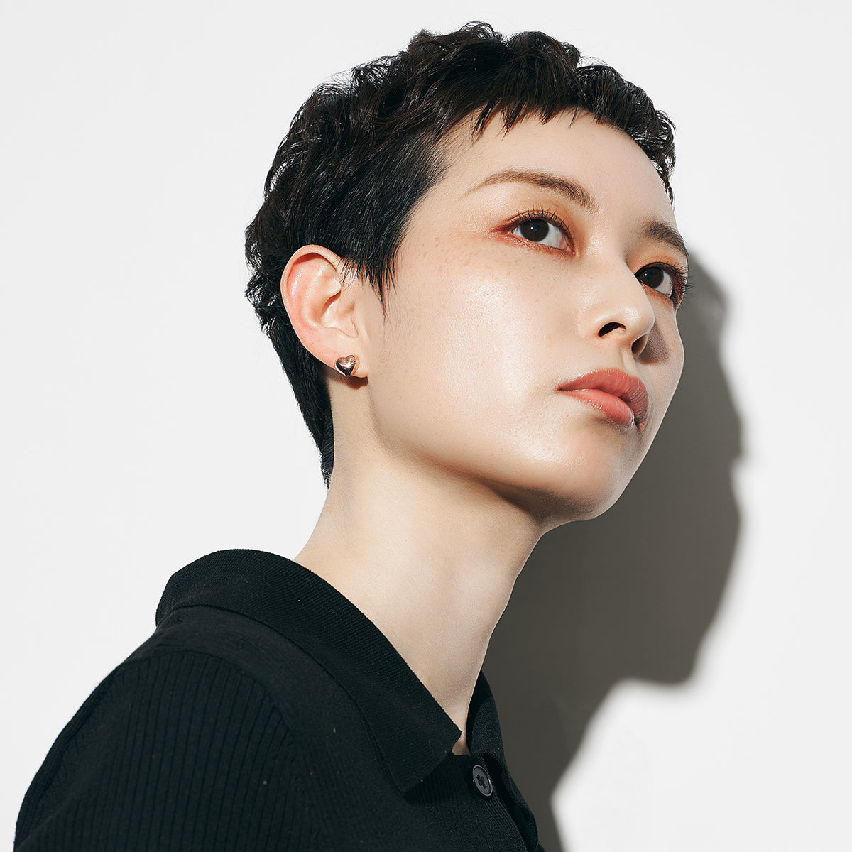 エルアンドコー L&Co. K10PG/SV925 ハートピアス （ピンク） ピンク