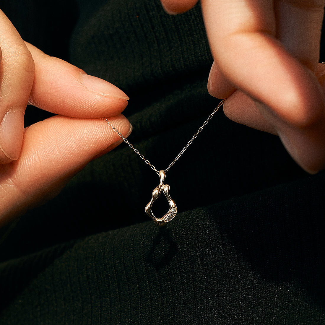 エルアンドコー L&Co. K10ダイヤモンドネックレス （ゴールド） ゴールド