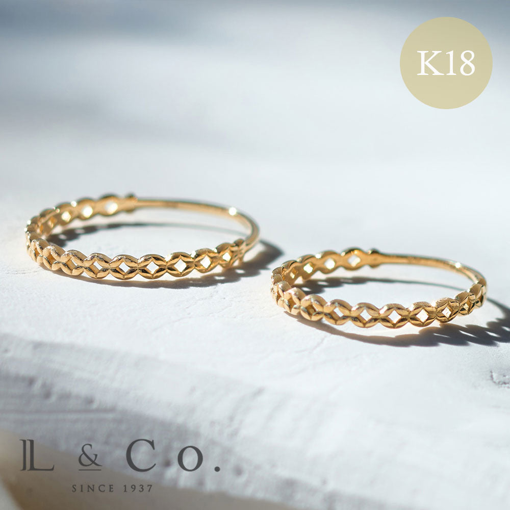 エルアンドコー L&Co. K18七宝模様リング ピンキー対応 （ゴールド） ゴールド