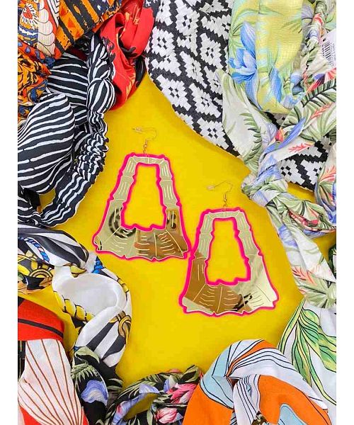 Bombshell accessories earrings accessories gold pink flashy individualistic street fashion and B-style girls' dancers dance items bombshell