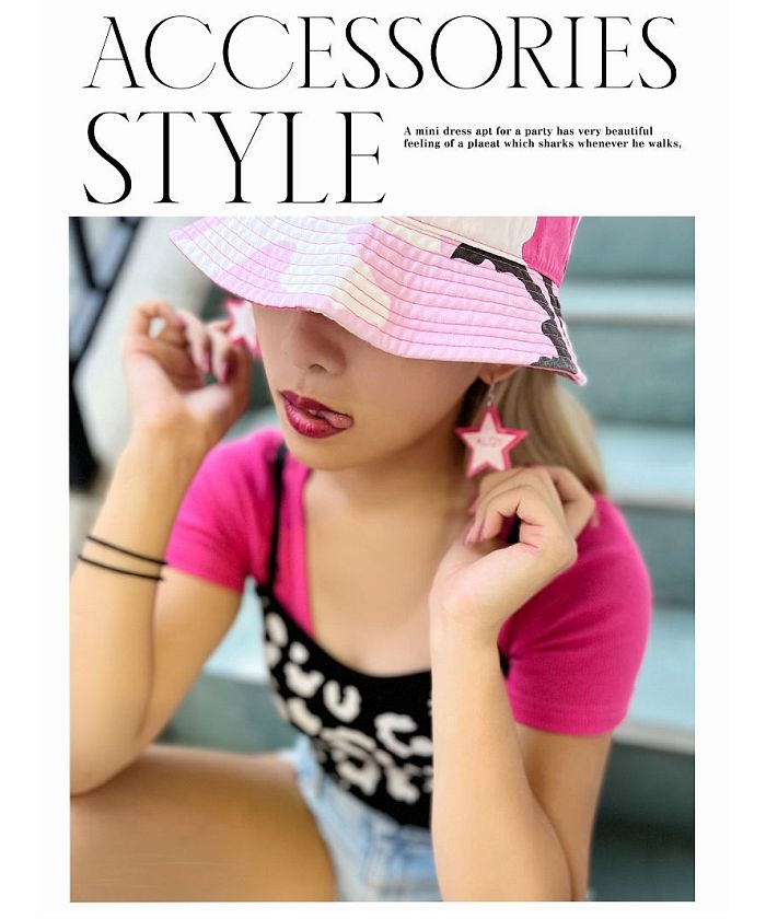 ボムシェル bombshell アクセサリー ビッグサイズ 星型 ピアス ピンク フックピアス アクセサリー アメリカンポップ ダンサー ダンスグッズ アクリル bombshell