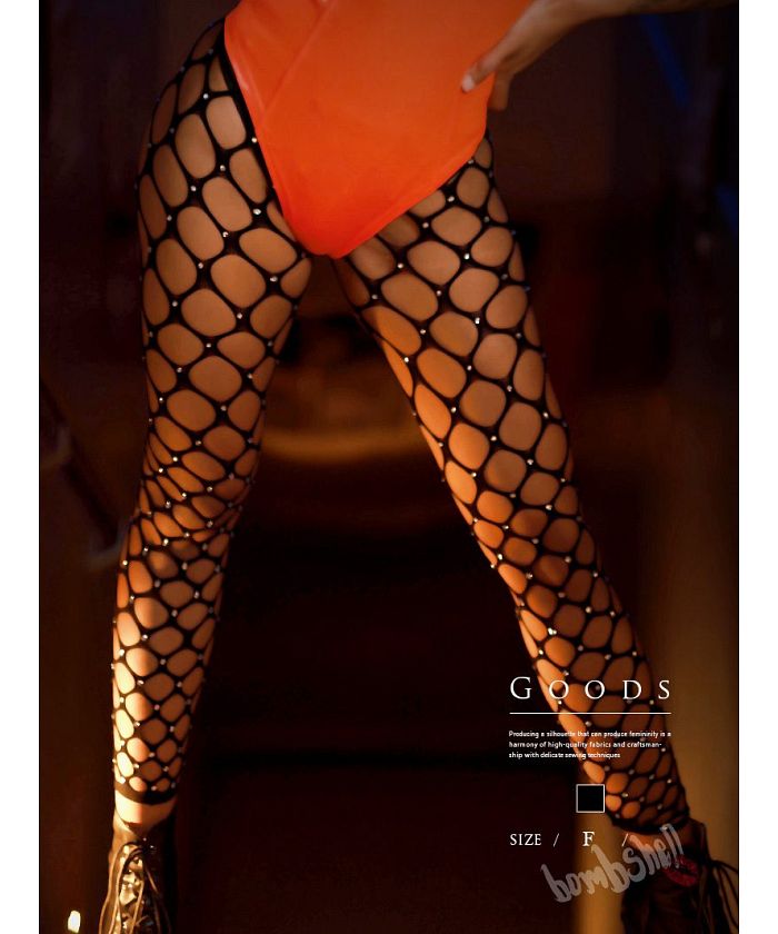 ボムシェル bombshell グッズ ラインストーン キラキラ メッシュ 網タイツ レギンス インポート ストッキング ダンス衣装 クラブ ダンスグッズ bombshell