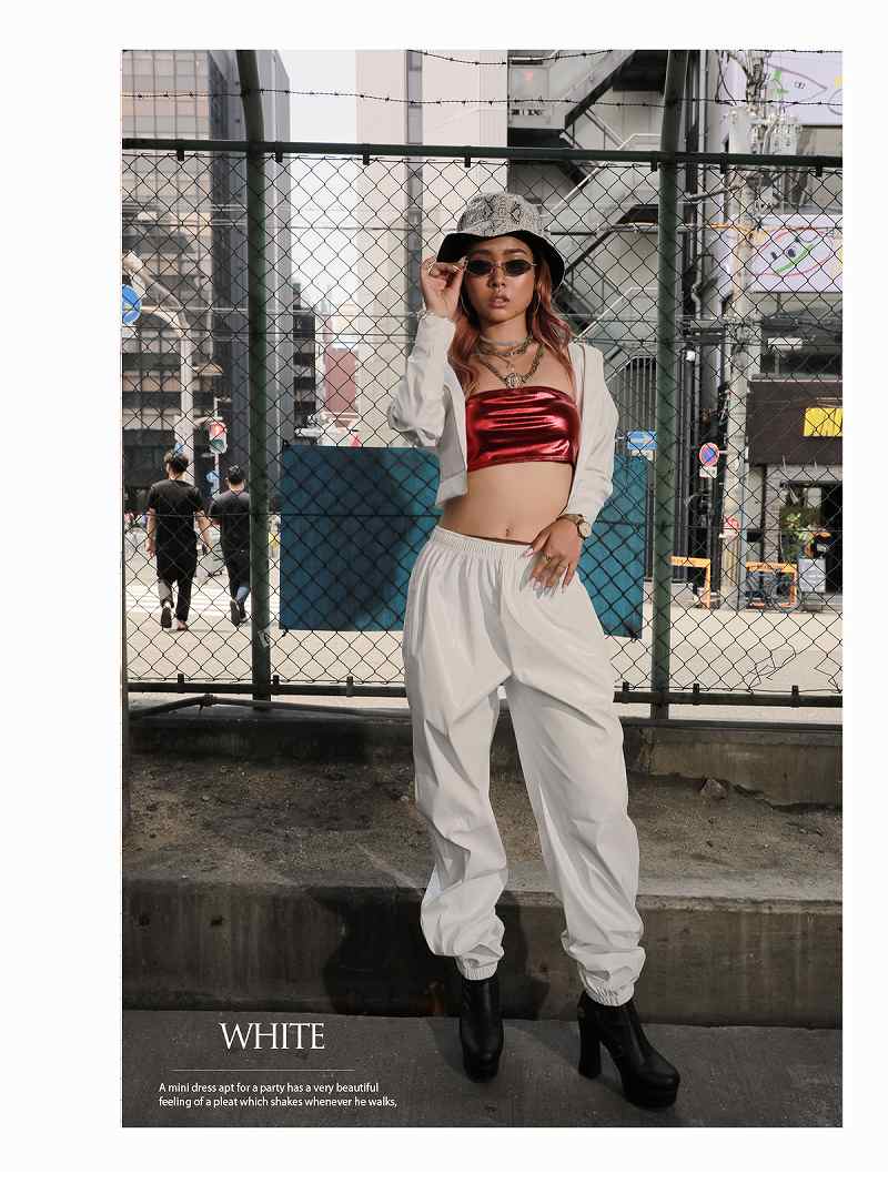 ボムシェル bombshell パーカー・トレーナー フード フェイクレザー パーカー ドルマン 衣装 HIPHOP 大きめシルエット ダンス 長袖 ポケット bombshell