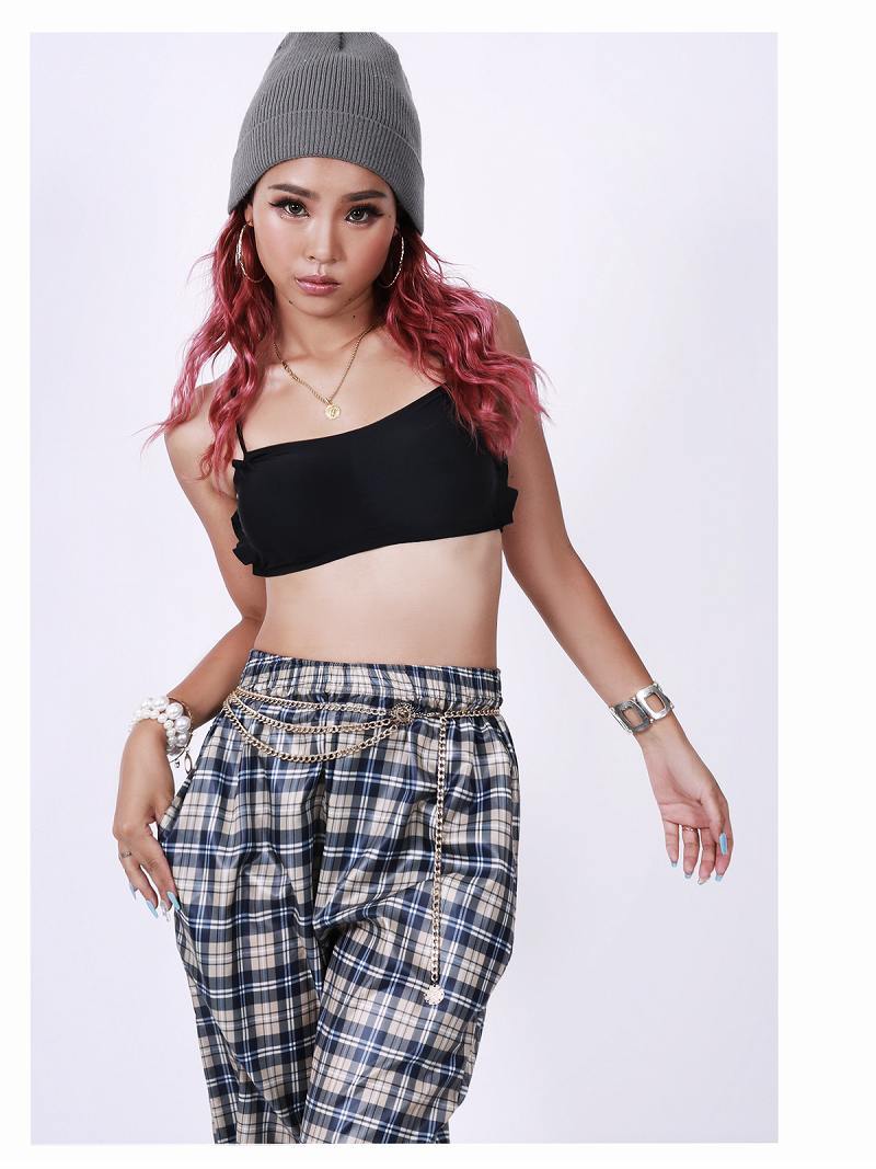 ボムシェル bombshell パンツ・サルエルパンツ サルエルパンツ タータン チェック柄 アンクル丈 ボトムス 体型カバー きれいめ レッスン着 イベント ダンス衣装 bombshell （レッド） レッド