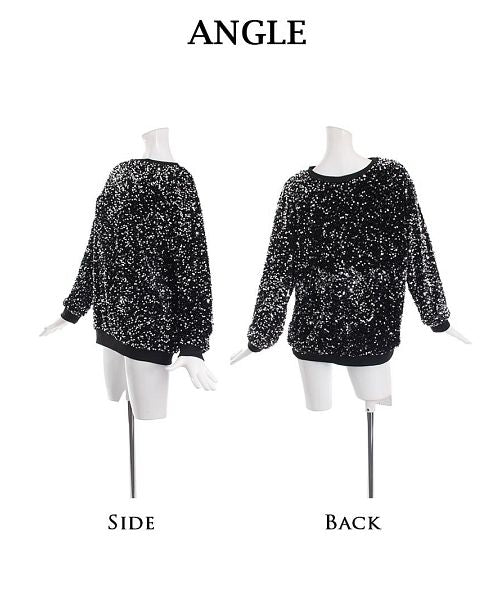 ボムシェル bombshell ニット トレーナー スパンコール メタリック ベロア オーバーサイズ ゆるダボ ダンス衣装 ステージ衣装 ダンスウェア コスチューム Bbomb