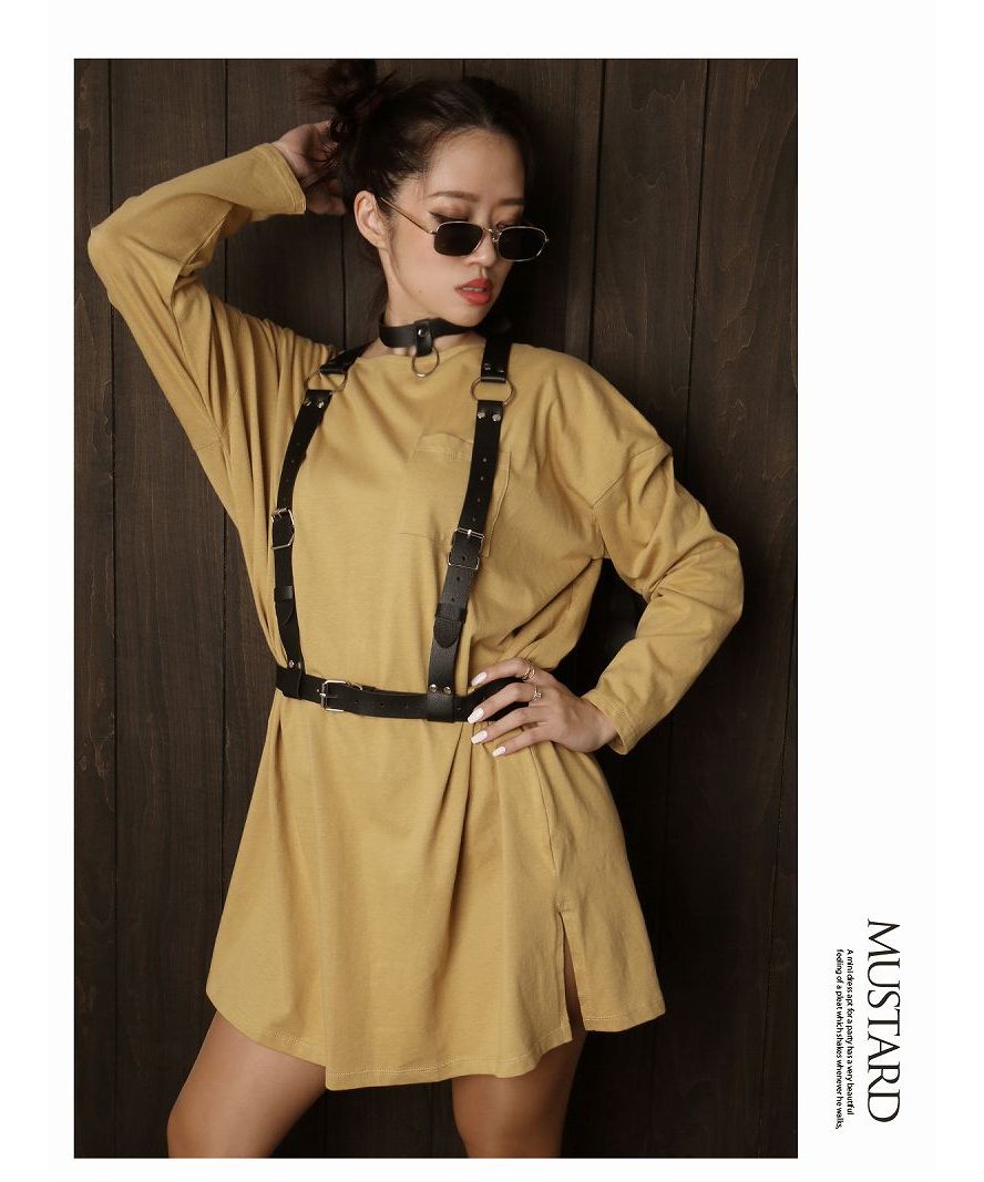 ボムシェル bombshell 長袖Tシャツ ビッグサイズ 長袖トップス ポケット付き カットソー ダンサー ヒップホップ B系 ストリート ダンス オーバーサイズ Bbomb