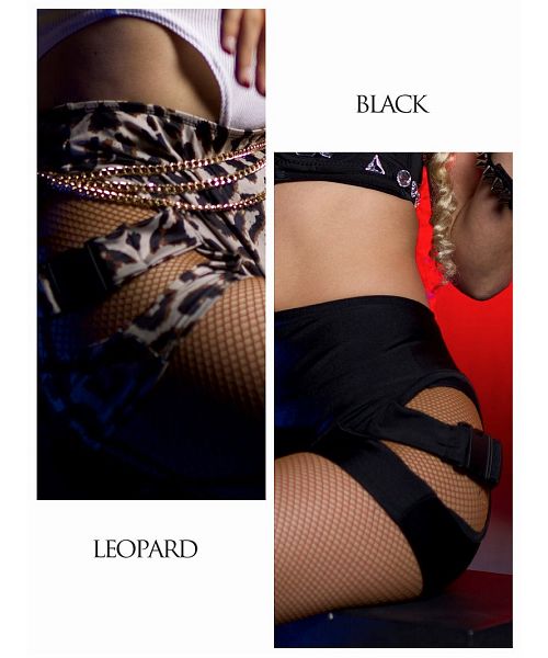 ボムシェル bombshell インナーパンツ・ショートパンツ レギンス ヒョウ柄 インポート 韓国 ジムスパッツ ヨガウェア バックル 個性派 ダンス衣装 コスチューム bombshell