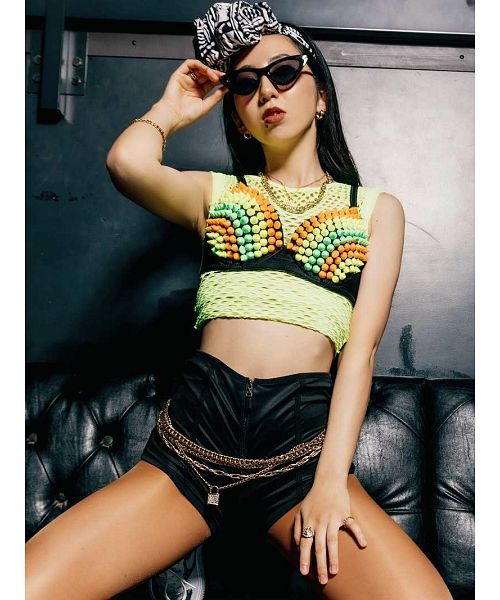 Bombshell inner pants, shorts, high-waist shorts, dance costume, batima, zip, stretch hot pants, outfit, stretch bombshell