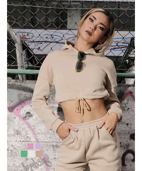 Bombshell setup sweat setup hoodie pastel color dance outfit costume lesson wear short length sporty Bbomb
