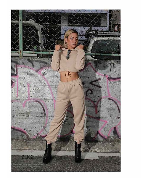 Bombshell setup sweat setup hoodie pastel color dance outfit costume lesson wear short length sporty Bbomb