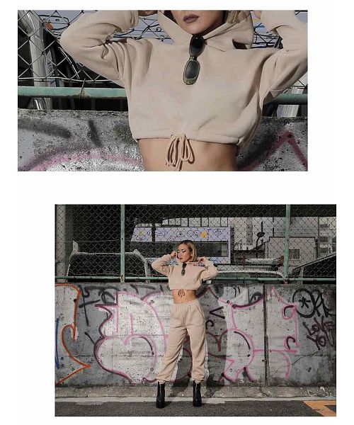 Bombshell setup sweat setup hoodie pastel color dance outfit costume lesson wear short length sporty Bbomb