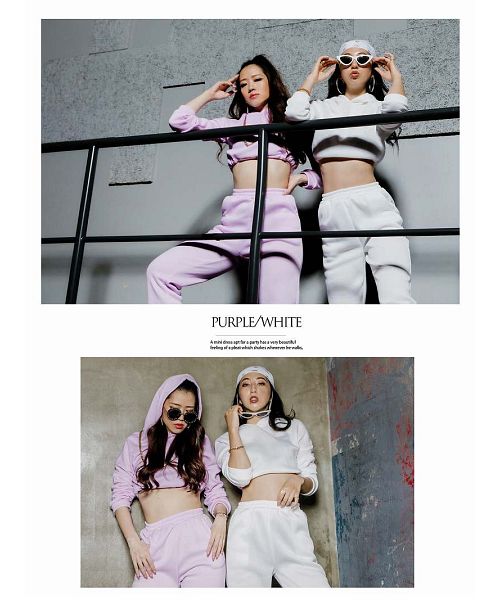 Bombshell setup sweat setup hoodie pastel color dance outfit costume lesson wear short length sporty Bbomb