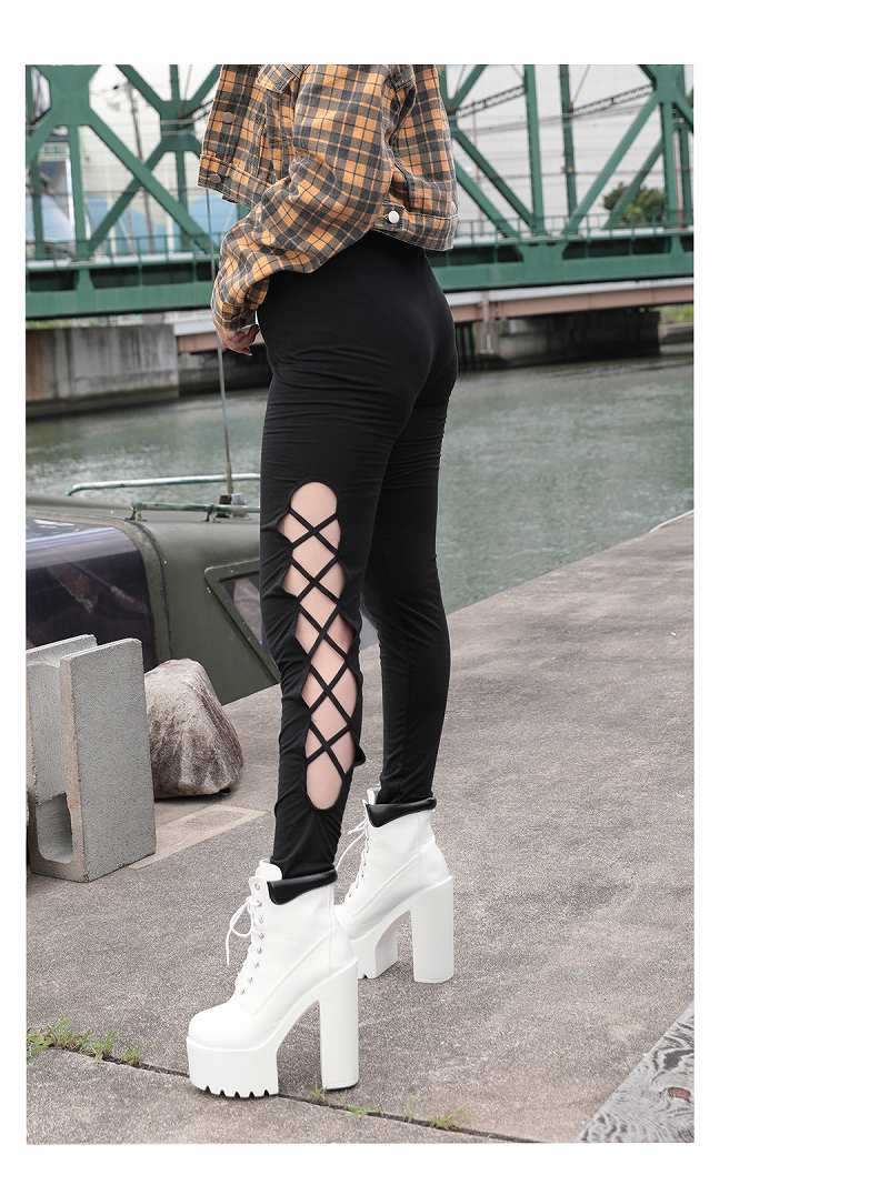 Bombshell leggings leggings long lace-up sexy dancer dance outfit bottoms festival coordination matching large size Bbomb