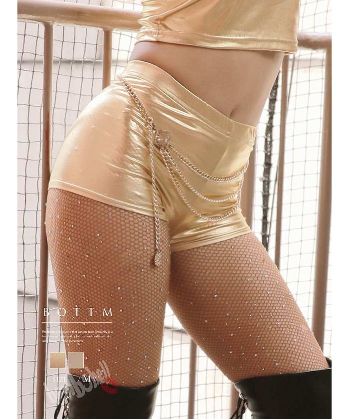 ボムシェル bombshell インナーパンツ・ショートパンツ ショートパンツ ブルマ ハイウエスト ホットパンツ インナーパンツ マイクロミニ メタリック ダンス衣装 コスチューム ステージ