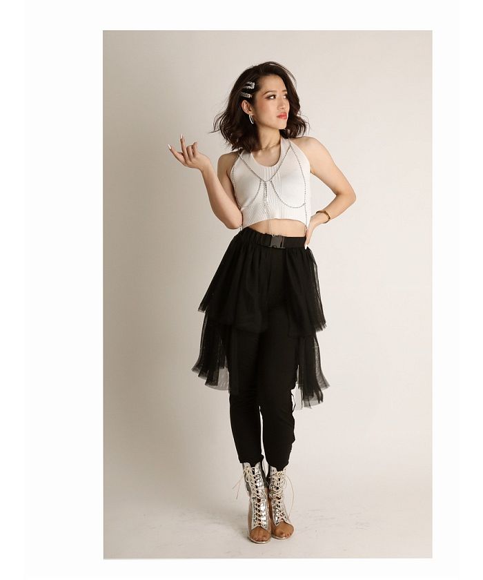 ボムシェル bombshell キャミソール・タンクトップ ニット キャミソール タンクトップ ショート丈 激安 インナー シンプル ダンス衣装 ホルターネック プチプラ Bbomb