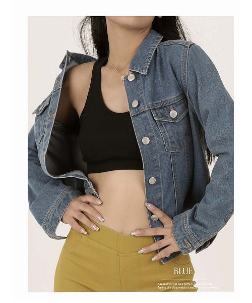 ボムシェル bombshell ジャケット・ブルゾン デニムジャケット ベーシック ブルーデニム Gジャン 定番 ライトアウター ポケット ダンス カジュアル 衣装 Bbomb