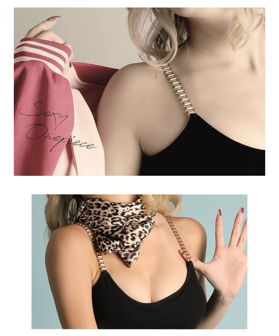 Bombshell setup black setup casual gold chain club with cups padded skirt short length overseas fashion Bbomb