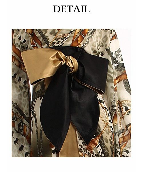 ボムシェル bombshell 和装 和柄 着物ドレス ヒョウ柄 スカーフ柄 レオパード サテン よさこい ステージ衣装 ダンス衣装 コスチューム bombshell