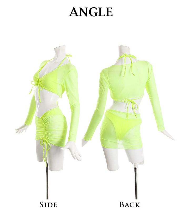 ボムシェル bombshell クラブダンサービキニ ビキニ ネオンカラー レディース 水着 ビビッド 見せブラ ダンスウェア 蛍光色 ホルターネック ナイトプール bombshell【返品不可商品】