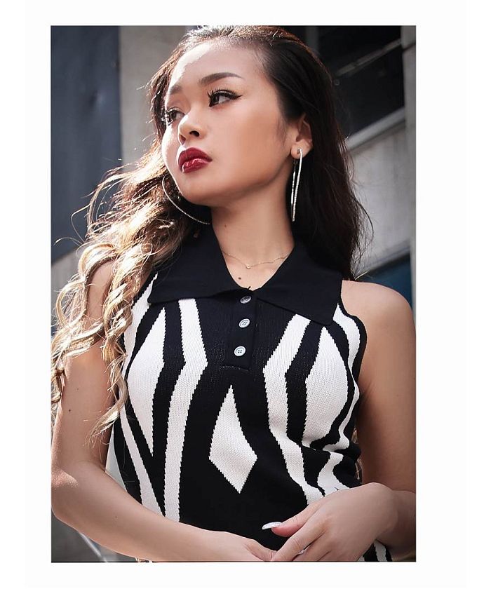 Bombshell dress retro mini dress sleeveless polo shirt style with collar party flashy reggae summer Bbomb