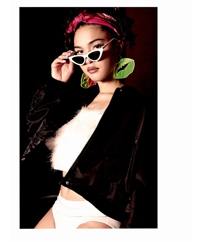 ボムシェル bombshell キャミソール・タンクトップ ショート丈 フェイクファー キャミソール ふわふわ トップス ダンス衣装 ショーダンス ステージ衣装 クラブ 舞台衣装 bombsh