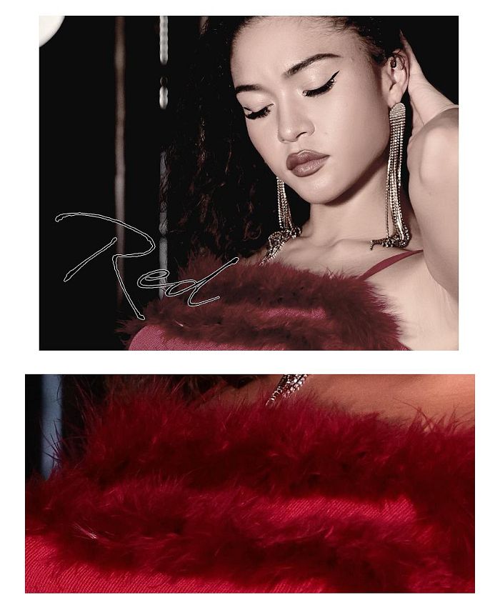 ボムシェル bombshell キャミソール・タンクトップ ショート丈 フェイクファー キャミソール ふわふわ トップス ダンス衣装 ショーダンス ステージ衣装 クラブ 舞台衣装 bombsh