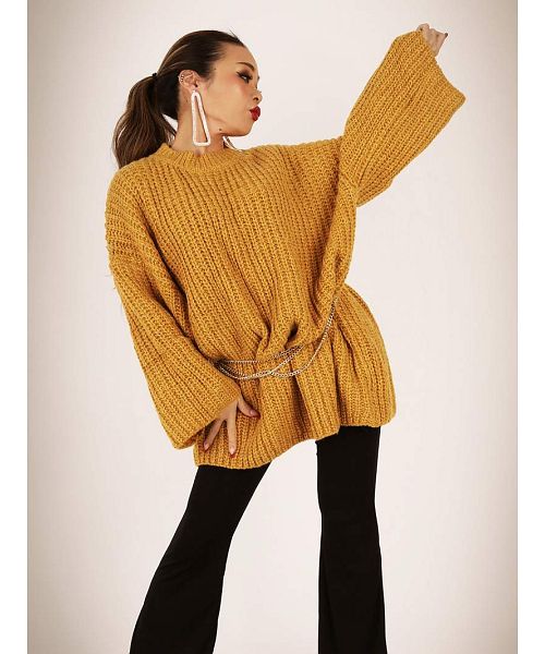 ボムシェル bombshell ニット ボリューム セーター トレーナー 長袖 ボリューム袖 ニットワンピース オーバーサイズ ビッグサイズ 起毛 ストリートファッション Bbomb