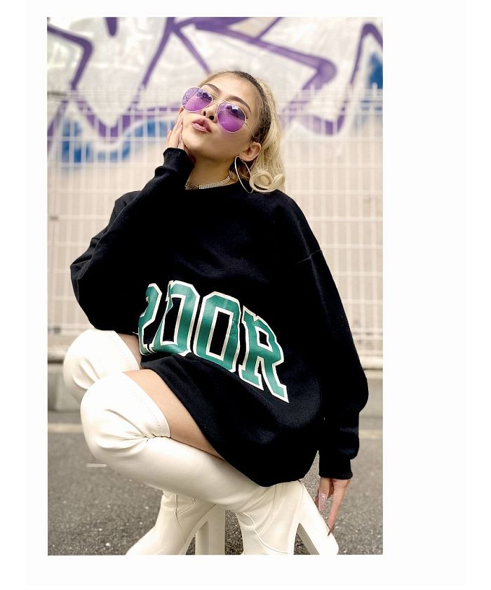 ボムシェル bombshell パーカー・トレーナー 裏起毛 オーバーサイズ トレーナー ロゴ スポーティ 長袖トップス B系 ストリート系 ヒップホップ ビッグサイズ Bbomb