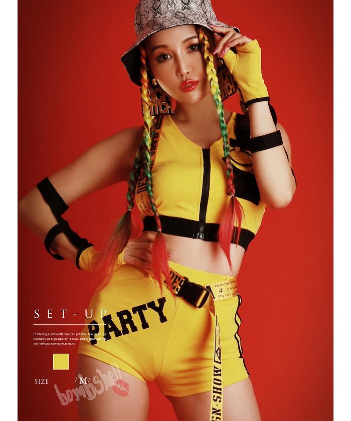 Bombshell setup setup import shorts cosplay buckle logo short sporty costume dance outfit bombshell