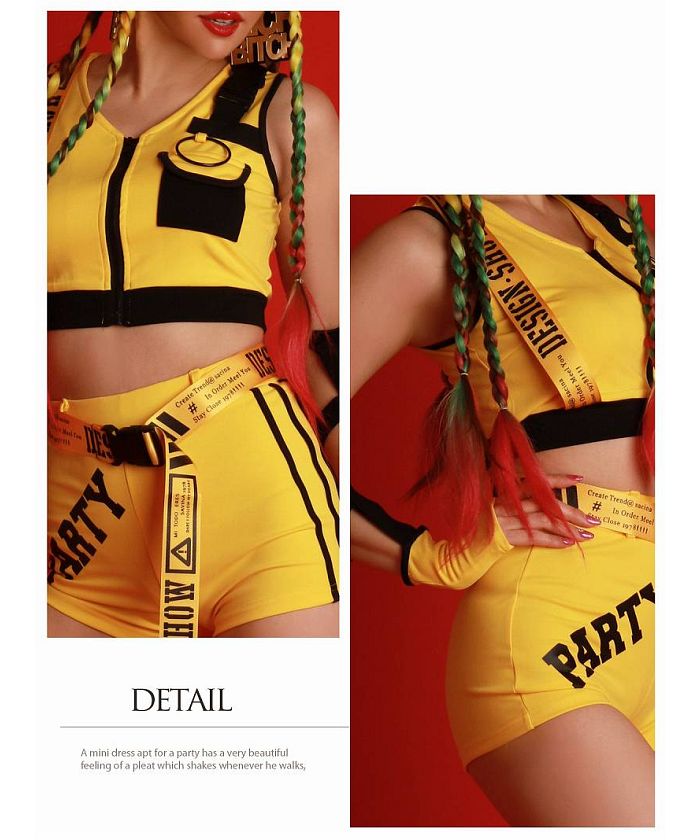 Bombshell setup setup import shorts cosplay buckle logo short sporty costume dance outfit bombshell