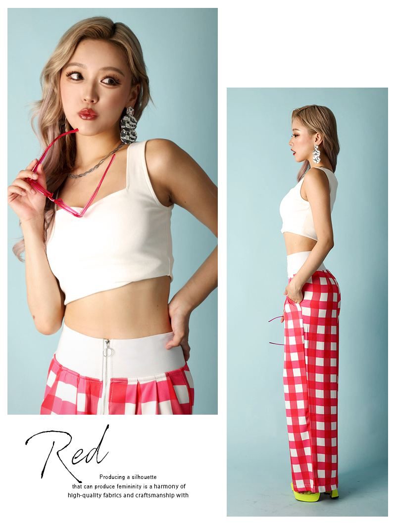 Bombshell setup flashy bicolor cropped length summer leg-lengthening effect photogenic retro Korean Y2K elastic waist Bbomb