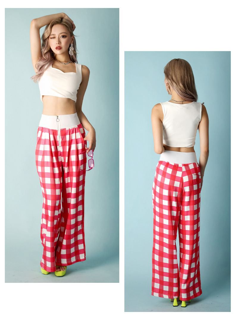 Bombshell setup flashy bicolor cropped length summer leg-lengthening effect photogenic retro Korean Y2K elastic waist Bbomb