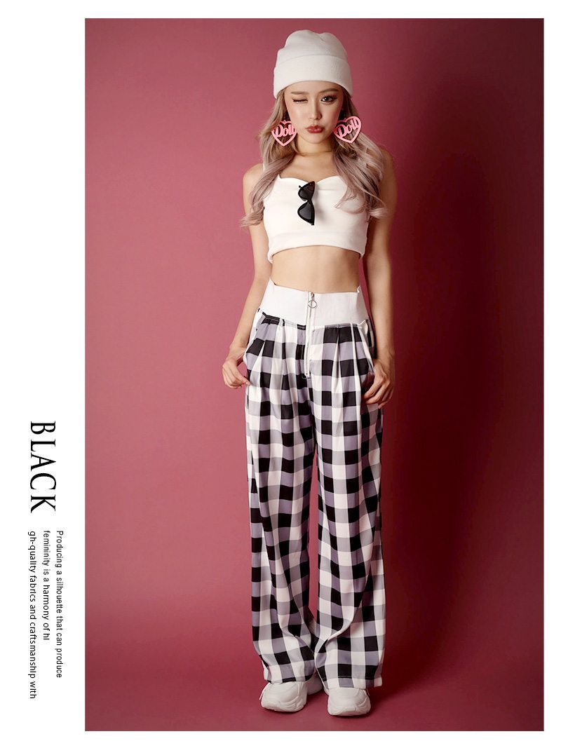 Bombshell setup flashy bicolor cropped length summer leg-lengthening effect photogenic retro Korean Y2K elastic waist Bbomb