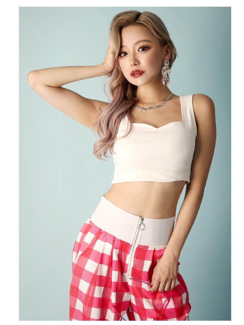 Bombshell setup flashy bicolor cropped length summer leg-lengthening effect photogenic retro Korean Y2K elastic waist Bbomb
