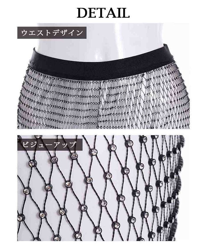 ボムシェル bombshell ボトムス ラインストーン メッシュ シースルー ワイドパンツ キラキラ ステージ衣装 インポート 海外 ビジュー 透け感 bombshell